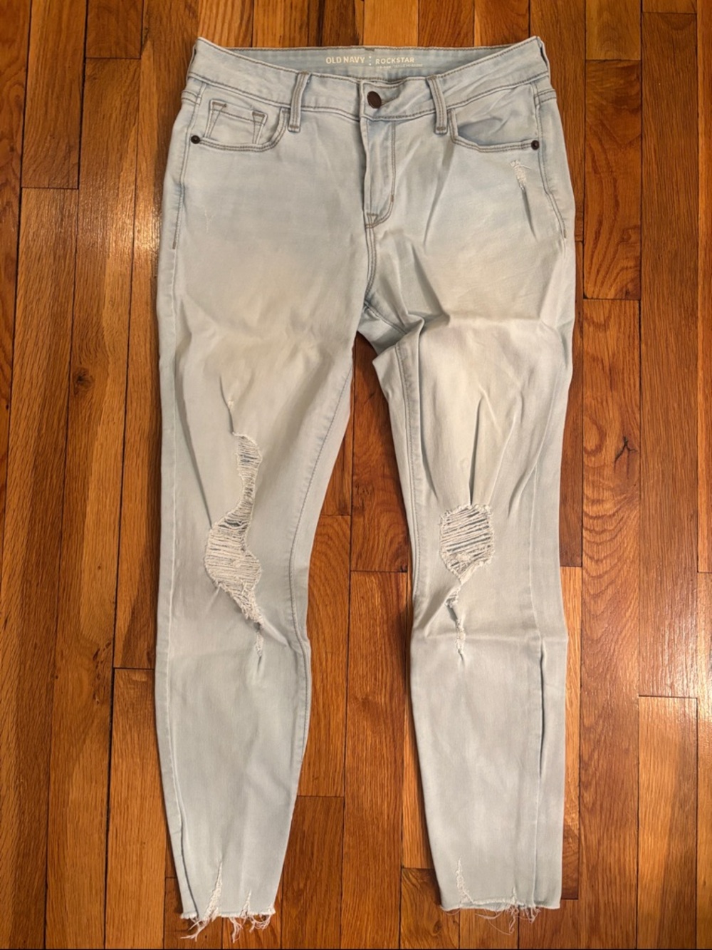 Old Navy Light Blue Ripped Skinny Jeans